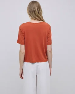 Camiseta holgada modal terracota