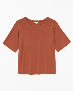 Camiseta holgada modal terracota