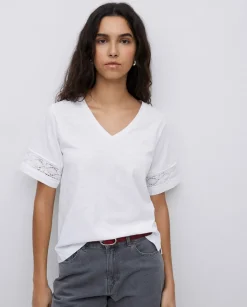 Camiseta puntillas blanco