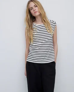 Camiseta sin mangas rayas azul noche