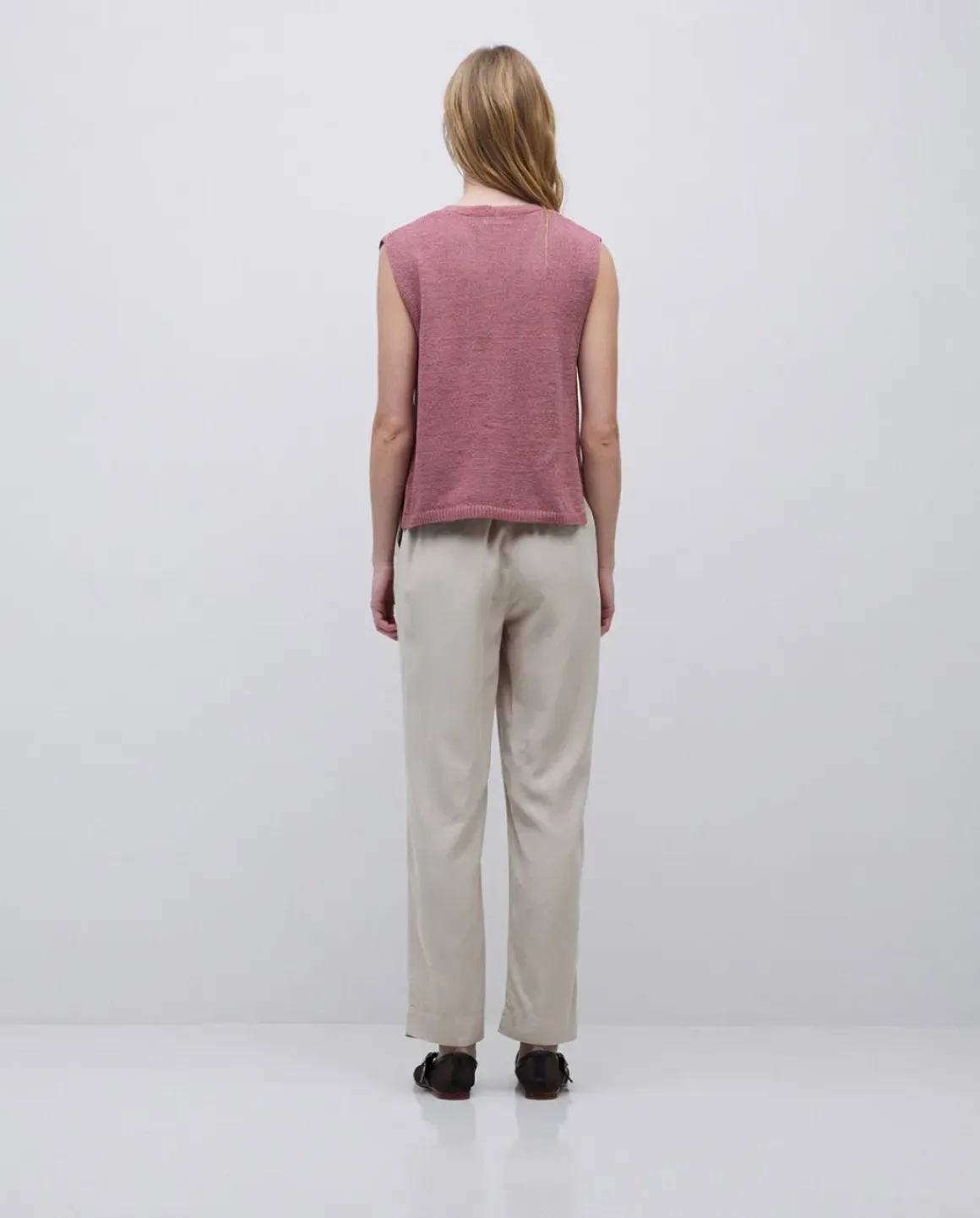 Chaleco algodón pico rosa antiguo