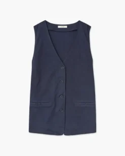 Chaleco de punto algodón azul oscuro