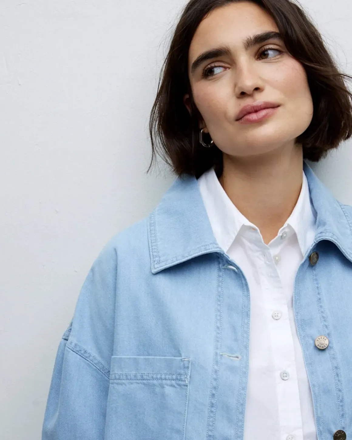 Chaqueta denim tencel azul
