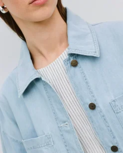 Chaqueta denim tencel azul