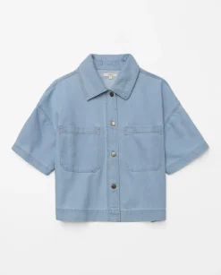 Chaqueta denim tencel azul
