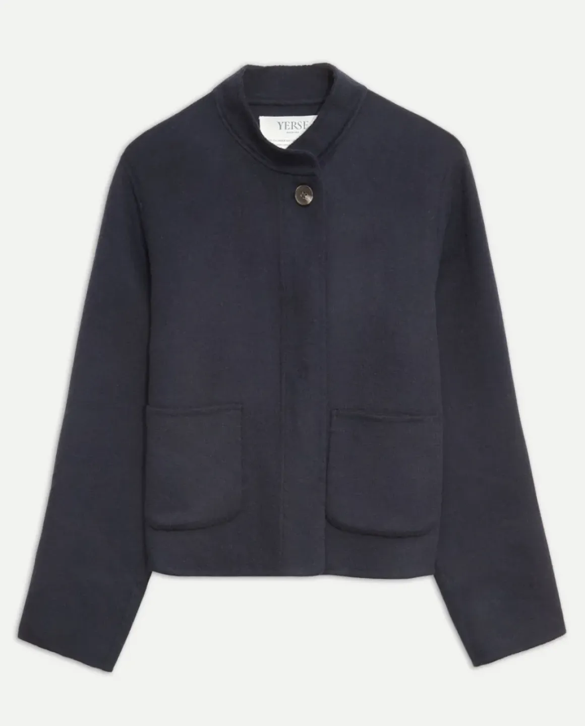 Chaqueta handmade tejido doble faz azul oscuro