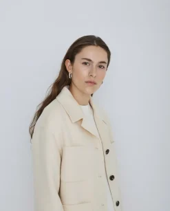 Chaqueta lana doble faz crudo