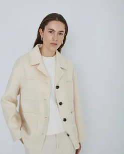 Chaqueta lana doble faz crudo