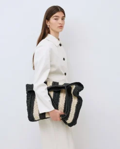 Chaqueta tejido gabardina blanco roto