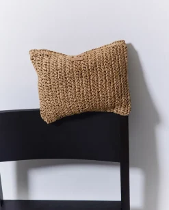 Clutch cremallera rafia natural