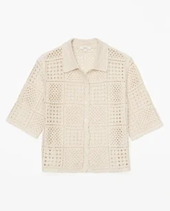 Cárdigan crochet crudo