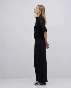 Cárdigan crochet negro