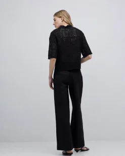Cárdigan crochet negro