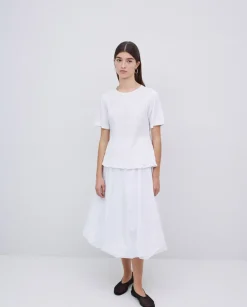 Falda globo popelín blanco