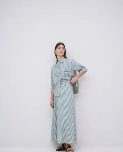 Falda midi rayas verde