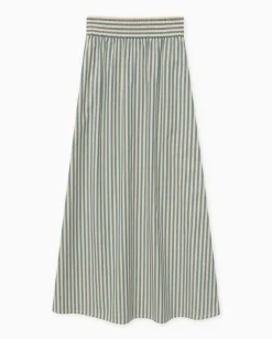 Falda midi rayas verde