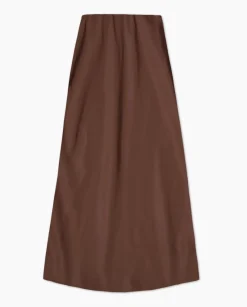 Falda midi tencel chocolate