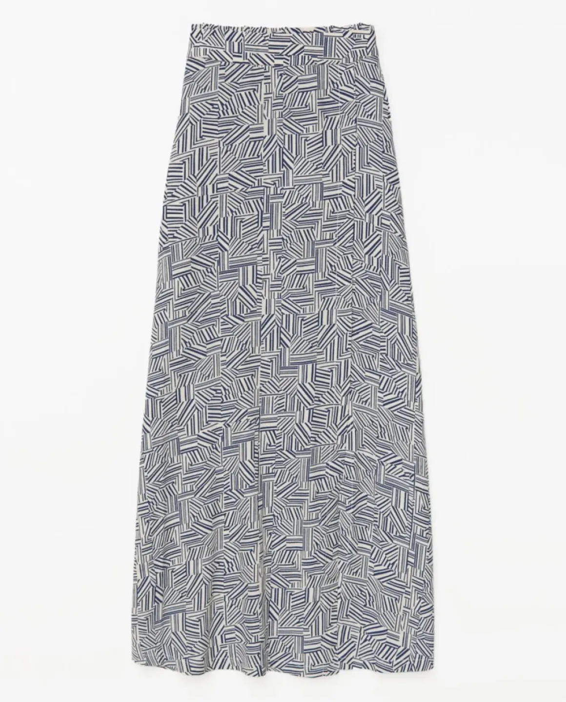 Falda midi viscosa azul