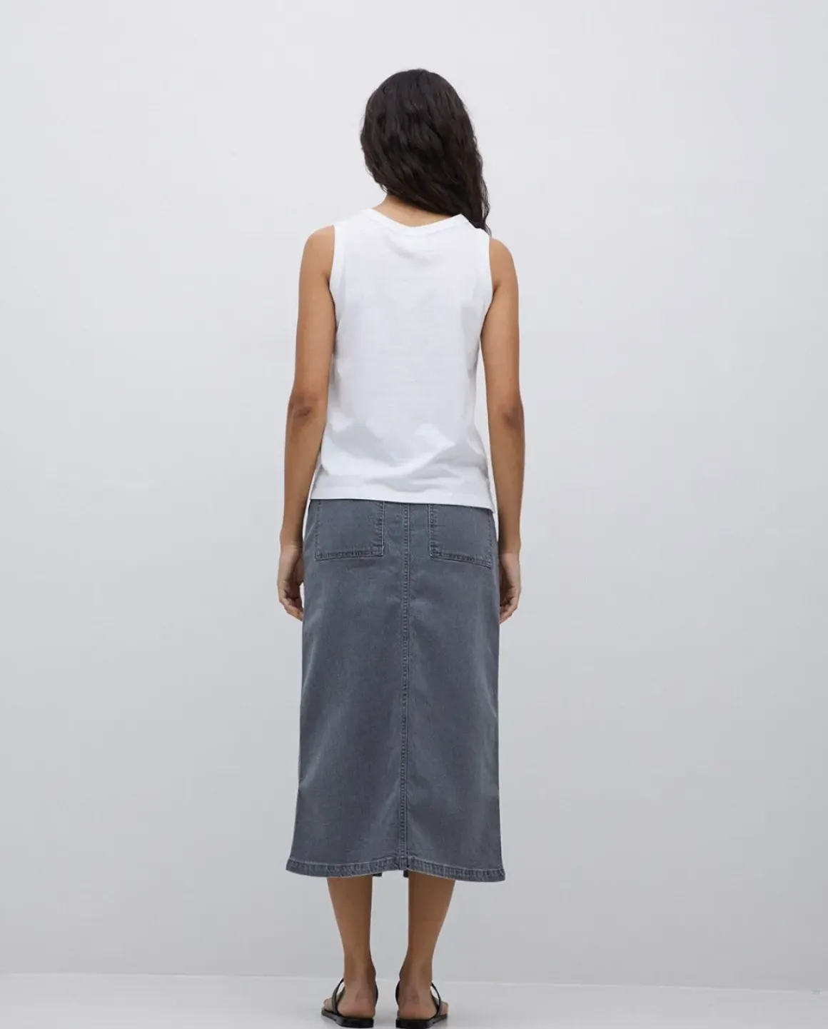 Falda tejana midi gris