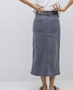 Falda tejana midi gris