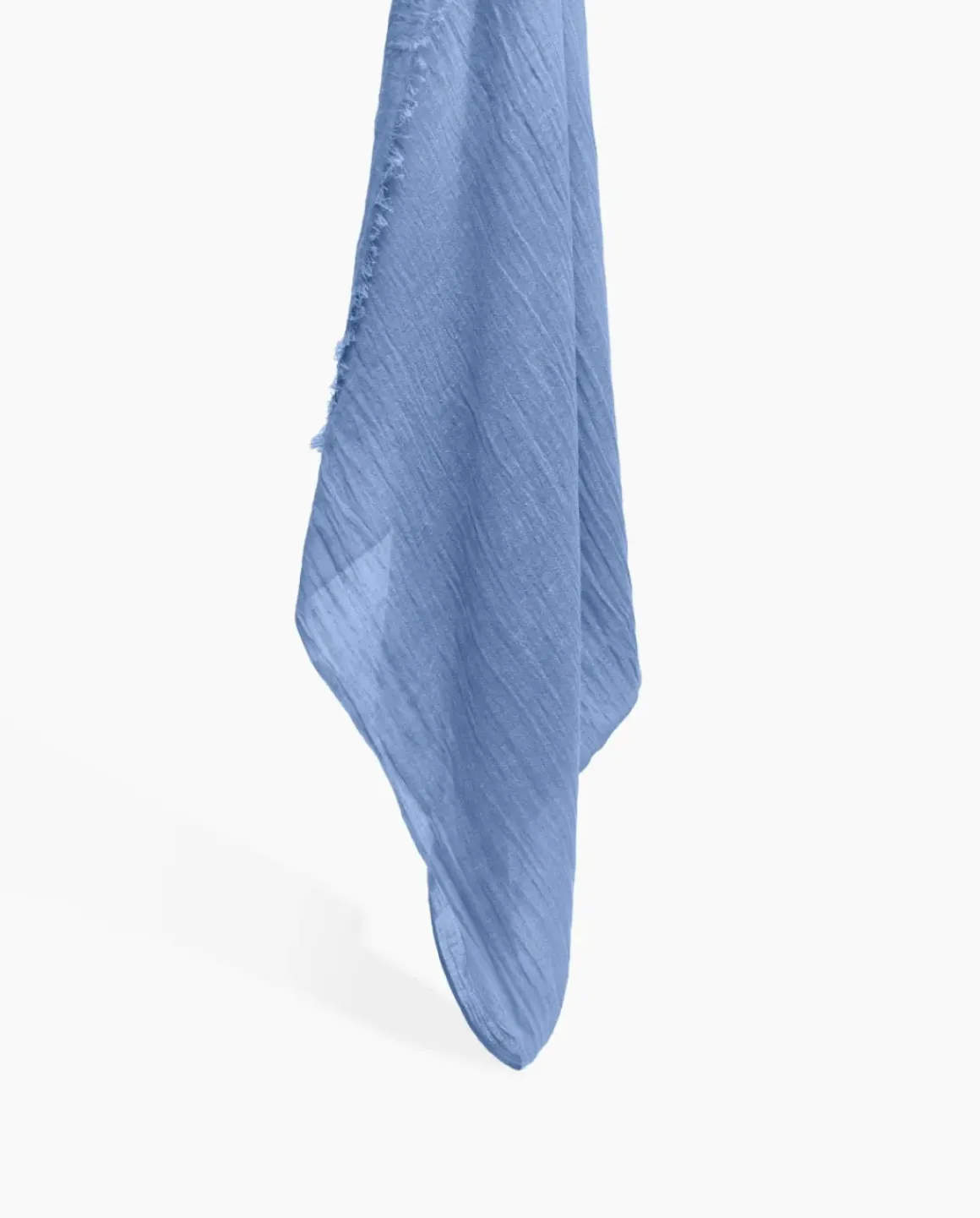 Fular gasa de algodón y lino azul royal