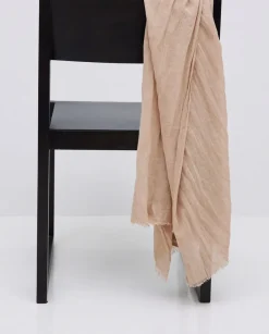 Fular gasa de algodón y lino beige