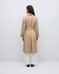 Gabardina algodón capucha camel