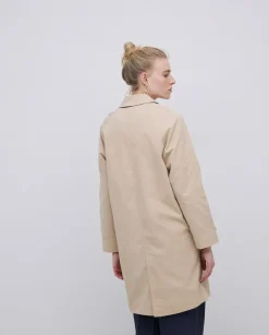 Gabardina cuello camisero beige