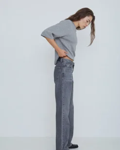 Jeans algodón rectos gris