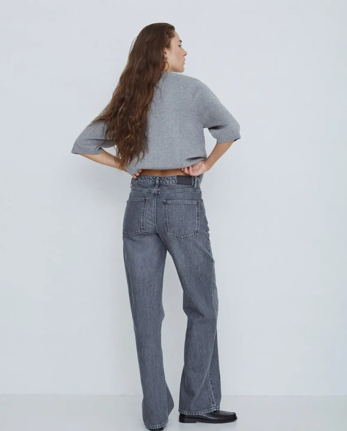 Jeans algodón rectos gris
