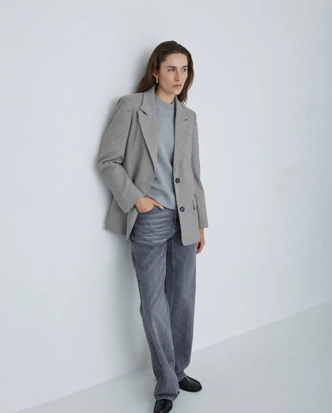 Jeans algodón rectos gris