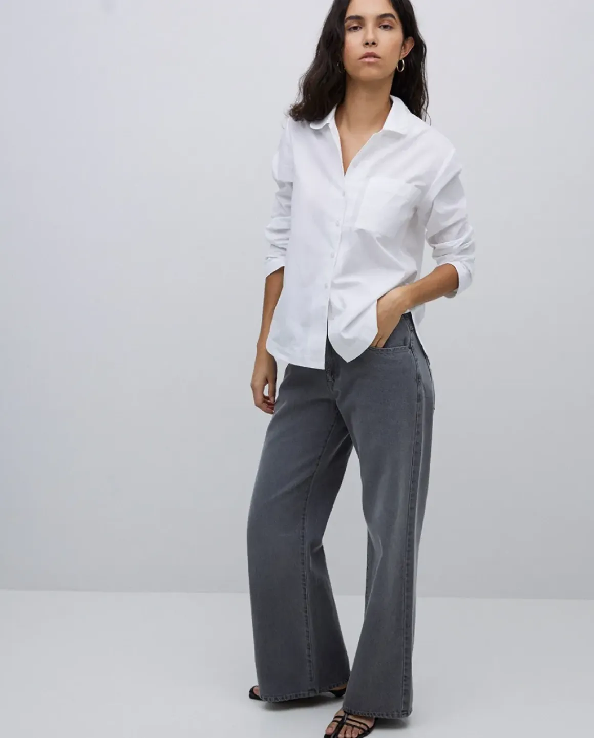 Jeans anchos gris