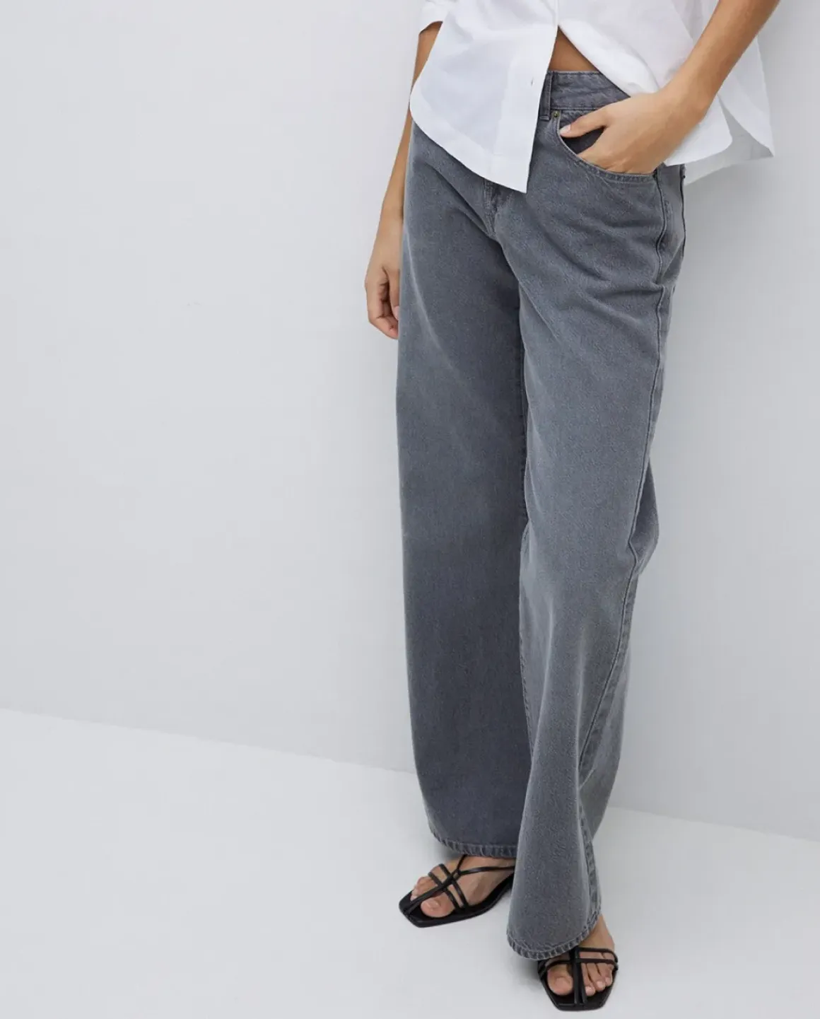 Jeans anchos gris
