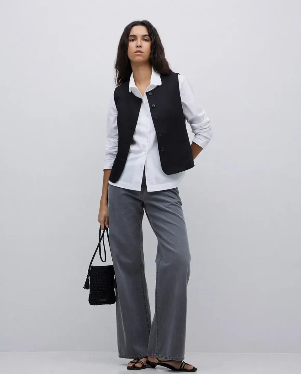 Jeans anchos gris