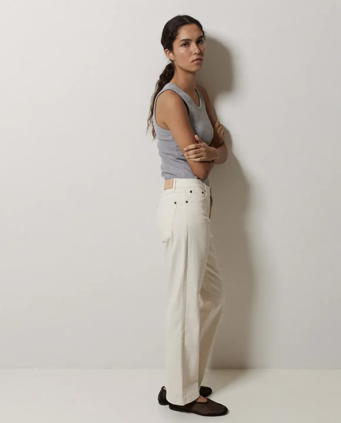Jeans rectos crudo