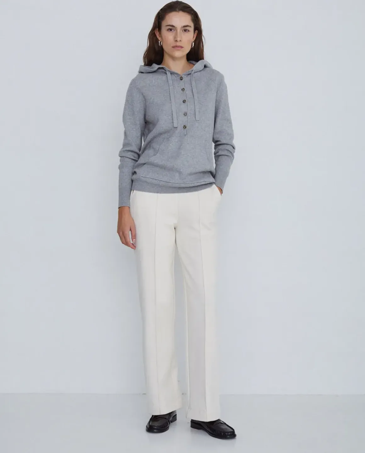 Jersey algodón orgánico capucha gris