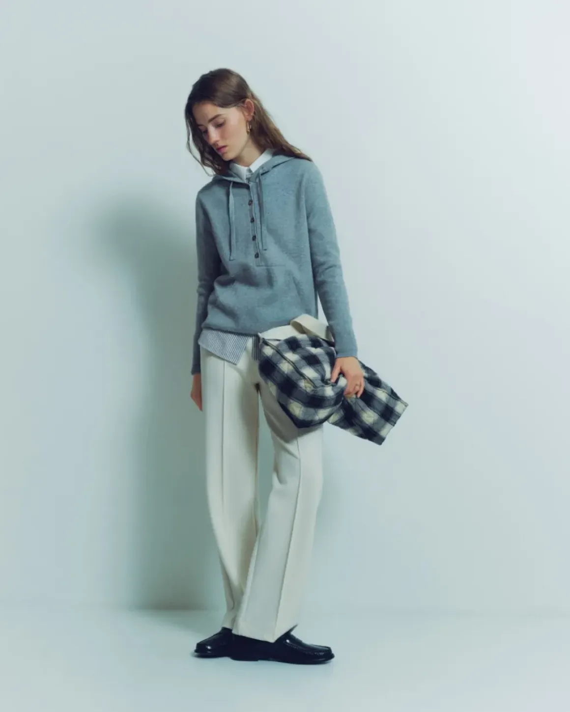 Jersey algodón orgánico capucha gris