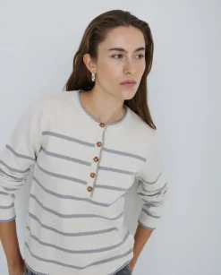 Jersey algodón orgánico rayas gris