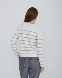 Jersey algodón orgánico rayas gris