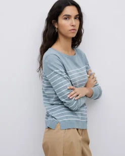 Jersey básico rayas gris verdoso