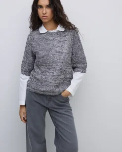 Jersey calado azul oscuro