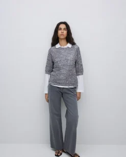 Jersey calado azul oscuro
