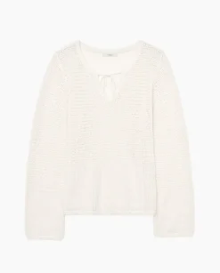 Jersey calado lazo blanco roto