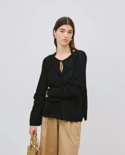 Jersey calado lazo negro