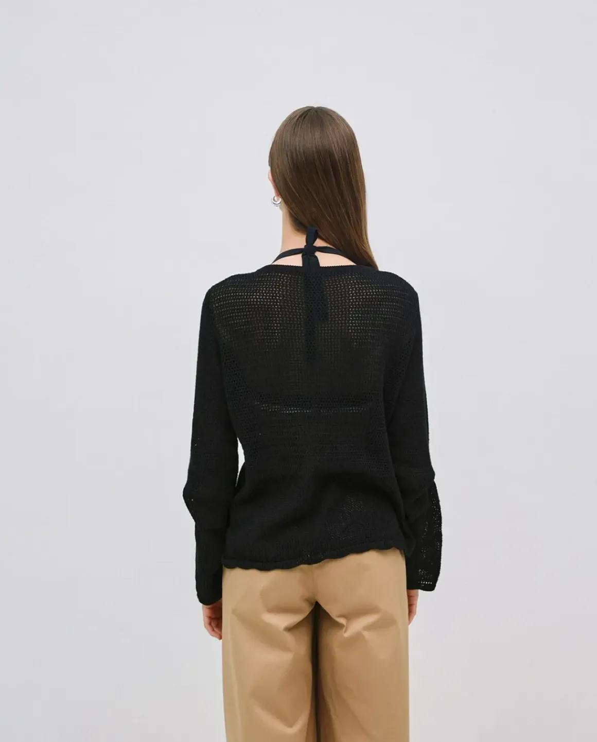 Jersey calado lazo negro