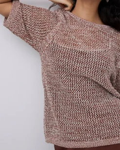 Jersey calado terracota