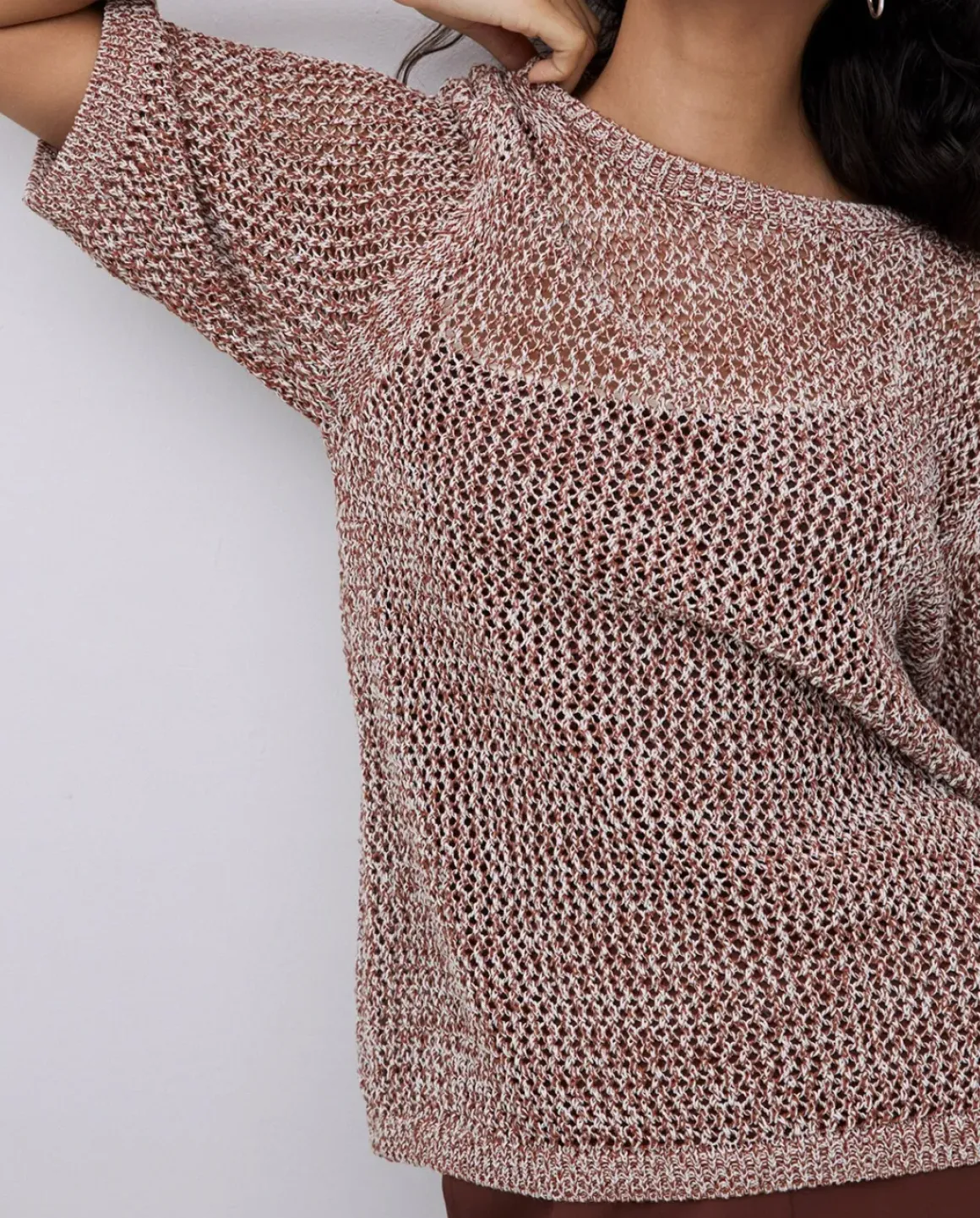 Jersey calado terracota
