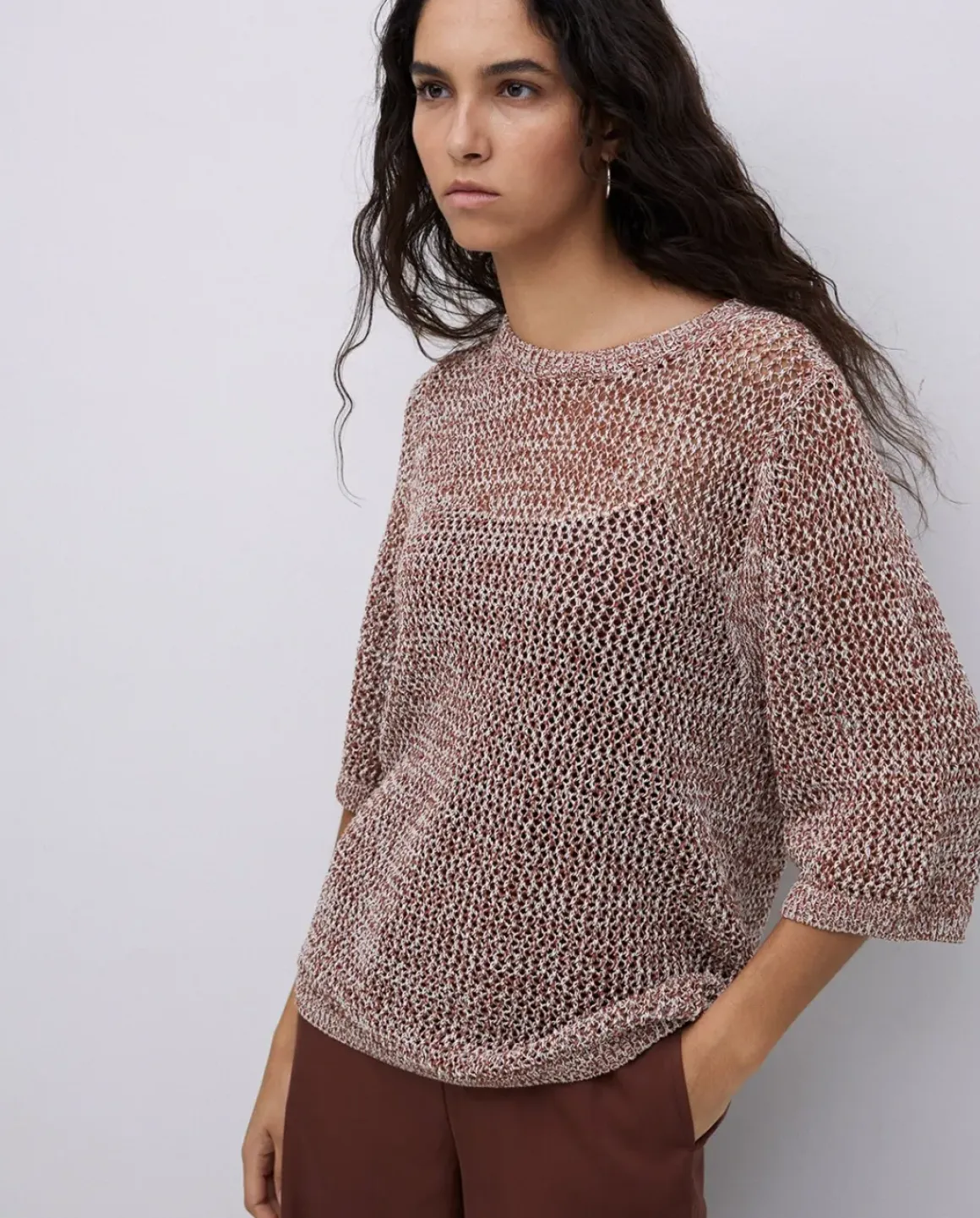 Jersey calado terracota