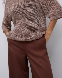 Jersey calado terracota