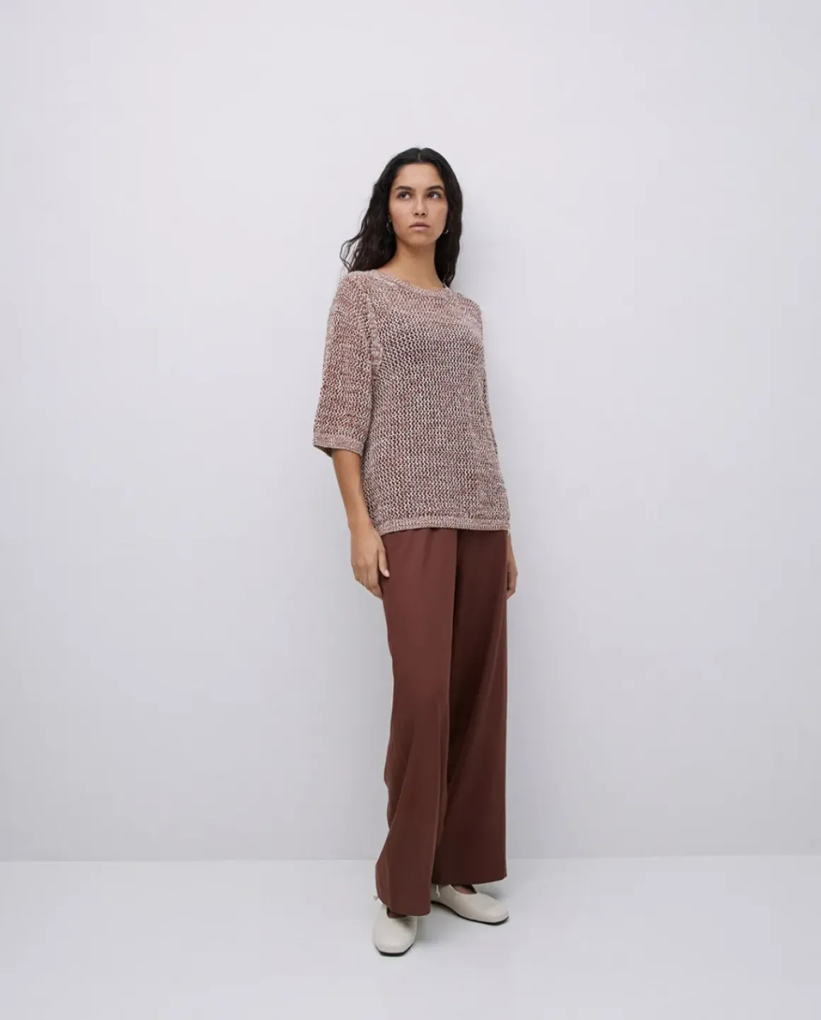 Jersey calado terracota